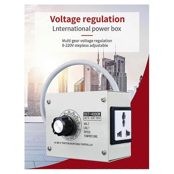 Justerbar spenningsregulator 4000W SCR EU-plugg