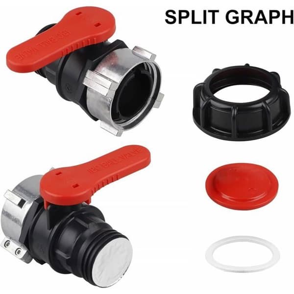 IBC tank adapterventil DN50 75 mm essentielt tilbehør til dit opbevaringssystem flere farver Largeight