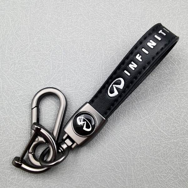 Personlig metall logo nyckelring - Infiniti herr läder nyckelring Infiniti Infiniti Infiniti Gunmetal Hardware