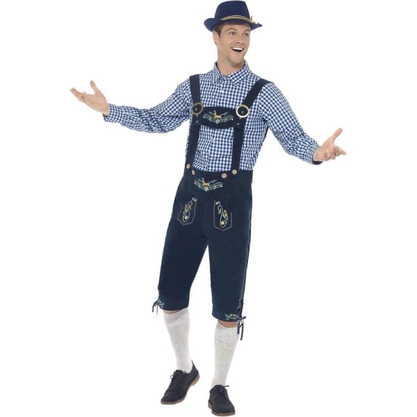 Herr Deluxe Rutger Bayersk Traditionell Kostymset Blue L