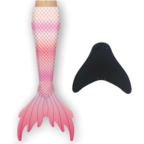 Girl Mermaid Tail with Monofin rose pink