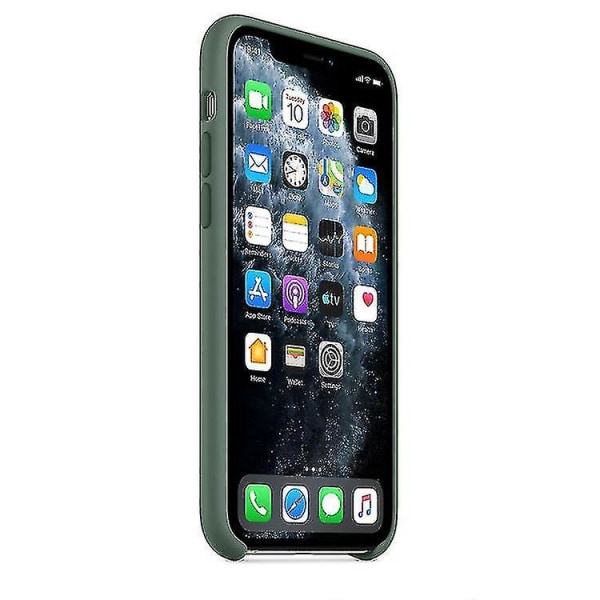 Apple Silikon Microfiber Case För Iphone 11 Pro-pine Grön