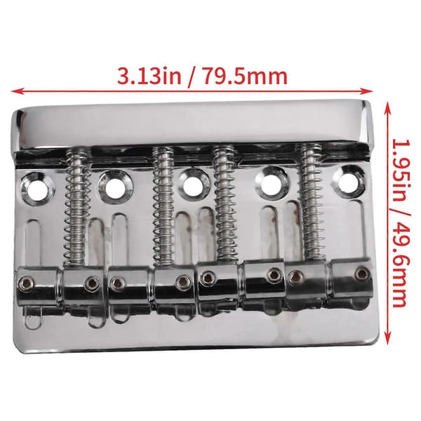 2X 4-strenget Hardtail Basguitarbro til Fender Precision Jazz Bas PB JB Style Bas, Krom Chrome