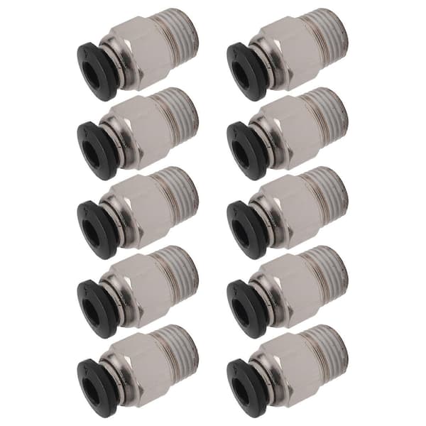 Pc4-M10 Hann Rett Pneumatisk Pefe Rør Push For -V6 Fitting Kobling Bowden Ekstruder 3D-skriver silver