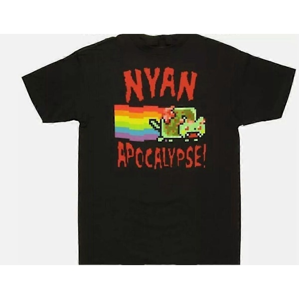 Nyan Cat Apocalypse T-paita Hauska Meemi Retro Graafinen Tee Unisex S-3XL Tyyli 0576 S