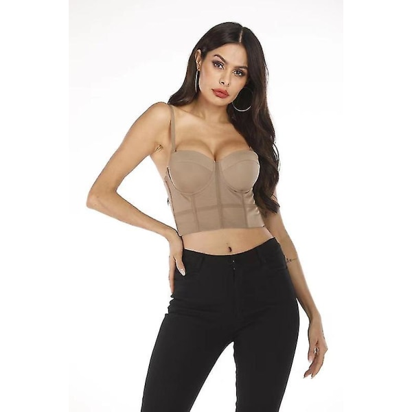 Seksikäs Musta Läpinäkyvä Rintaliivi Mesh Push Up Bralet Naisten Tube Top Korsetti Bustier Rintaliivi Klubi Juhla Crop Top Alusvaatteet White M 36 80