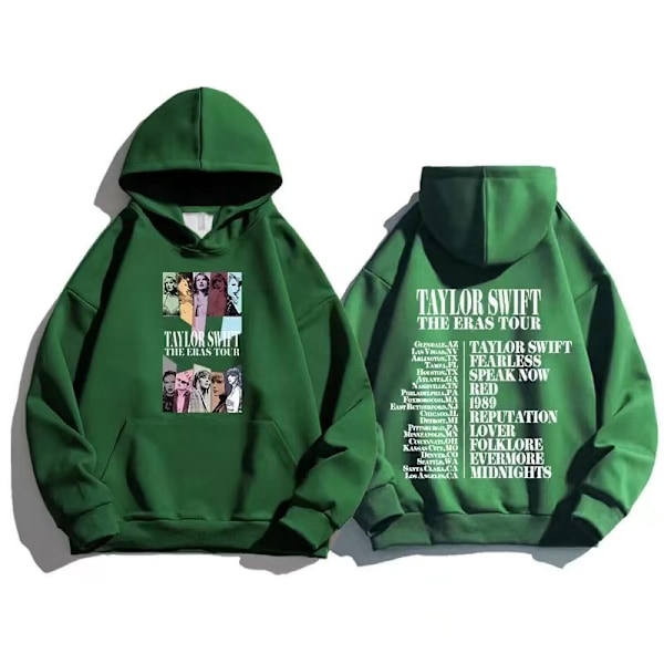 Hettegenser for menn og kvinner Taylor The Eras Tour høst/vinter Taylor Swift Fashion Fan Hoodie grønn grønn green M