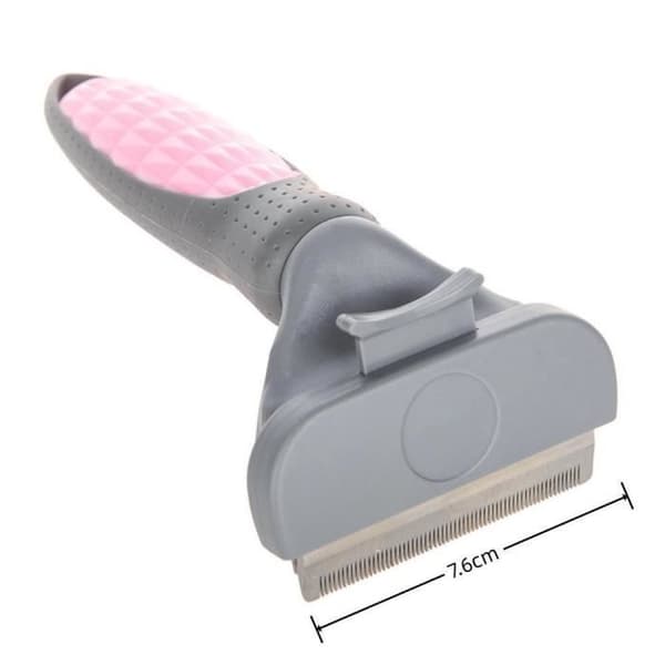 Kæledyrsbørste - Børste i rustfrit stål - Til katte og hunde - Pink - 7,6 cm bred