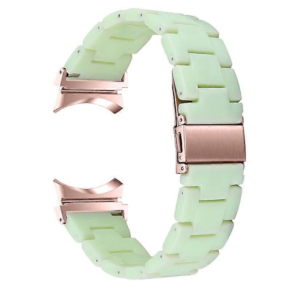 Til Samsung Galaxy Watch 5 40mm / 44mm / Watch 5 Pro 45mm Resin Urrem Rustfrit Stål Spænde Rem Armbånd Avocado Green