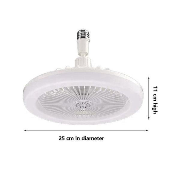 E27 takfläkt med lampor, medföljande lågfläktljus, elektrisk fläkt kardanlamphållare (vit)