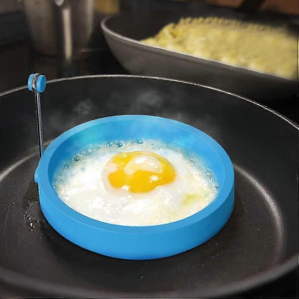 Silikon eggering pannekakeformer Non-stick pannekakeformer 4-pakning (blå)