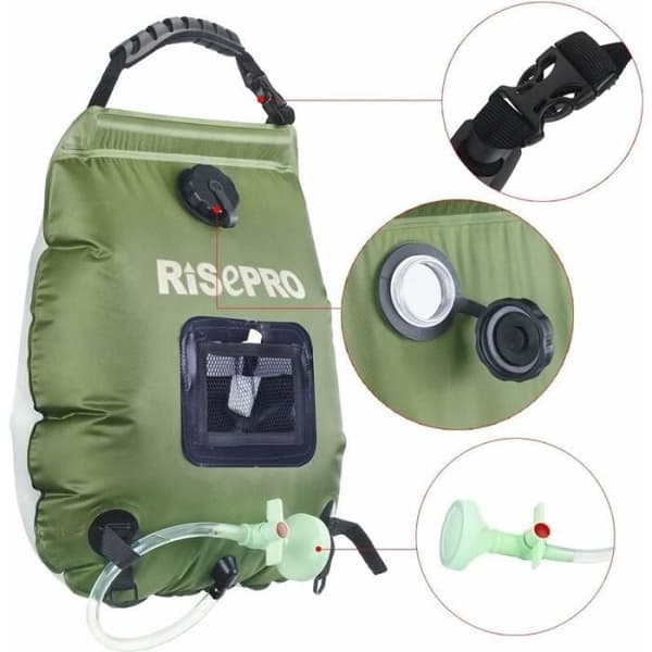 Solbruserpose, 20 liter, camping, 45°C, vandring, bjergbestigning