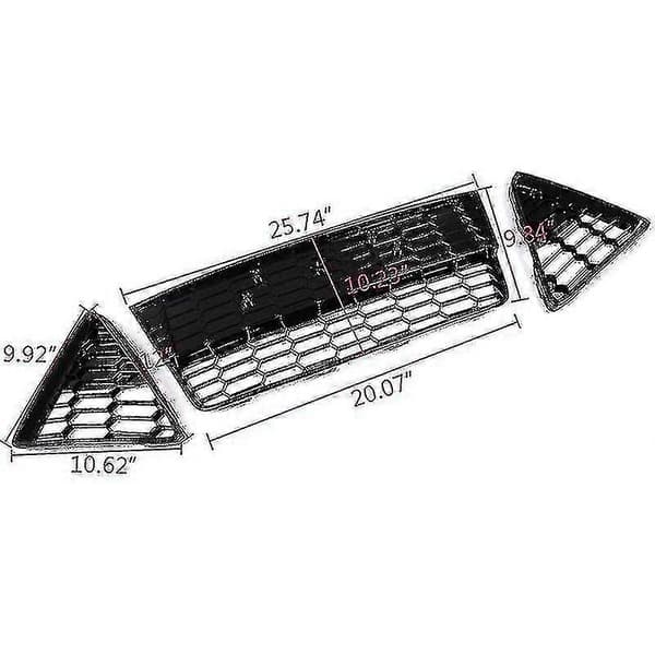 3 stk. bil honeycomb front støtfanger nedre grill for Focus 2012-2014