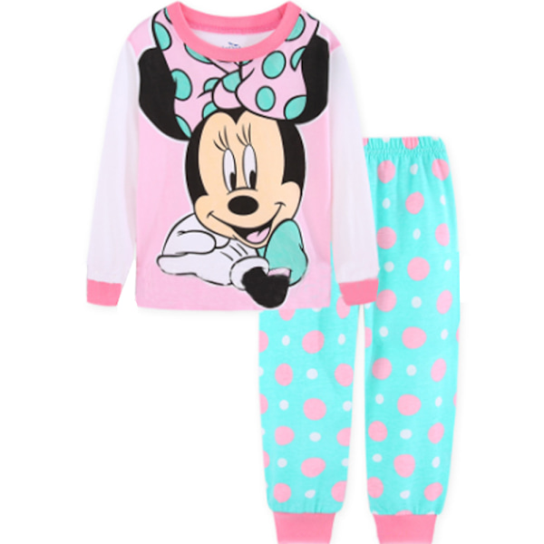 Flickors Pyjamas Disney Minnie Tryckt Topp + Byxor Nattkläder Set C C 100cm