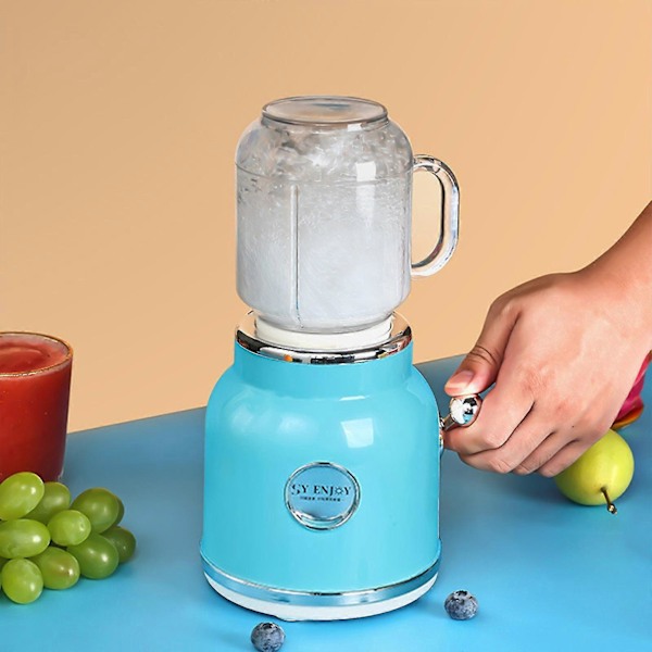 Elektriske Juicere Kop Små Blendere Til Retro Isknuser Bordplade Juice Med Rustfrit Stål Blade Til Rejser Strand Kontor Sport Blue