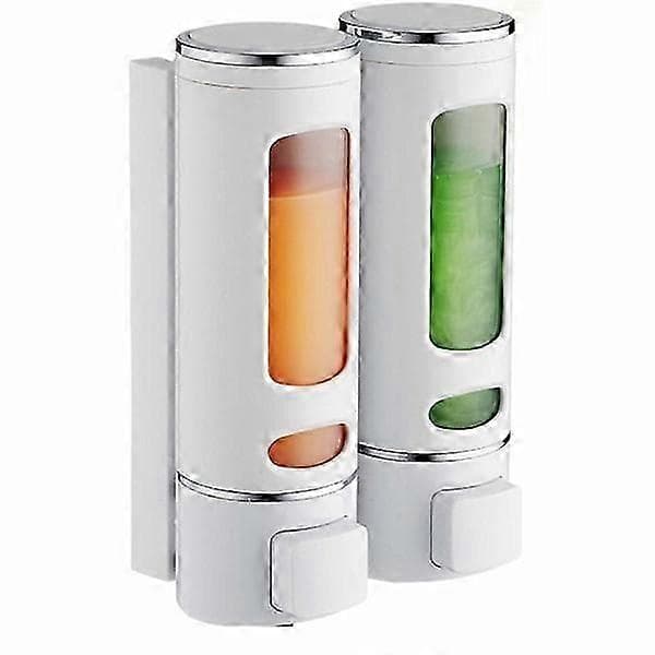 2x Hängande Tvåldispenser, 400 ml Vit