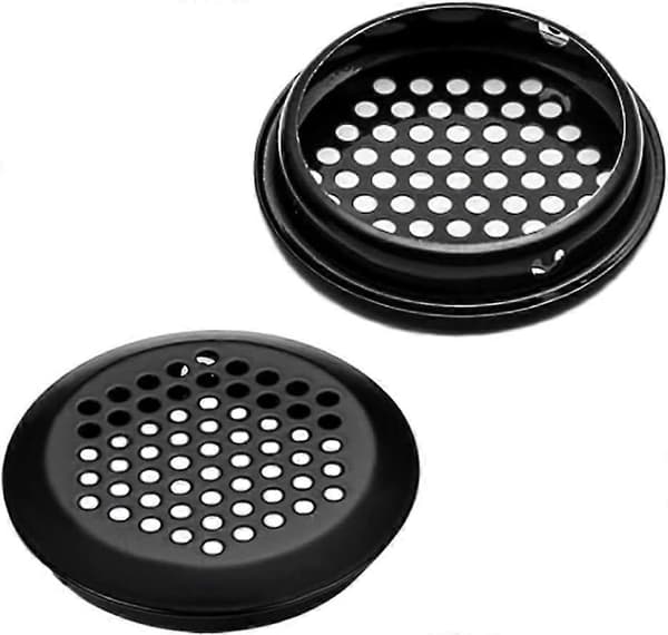 20 stk. runde luftventiler i rustfrit stål 53 mm rund mesh bundventil hul rustfrit stål luftventil gitter sort luftventil gitter rund luftventil