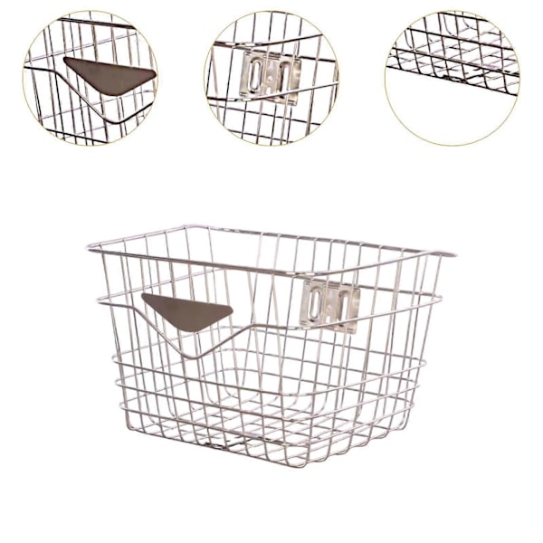 Sykkelkurv Front Styrekurv Rustfritt Stål Bære Kjæledyr Robust Diverse Bære Oppbevaringsbeholder for Sykling Fotturer Style A