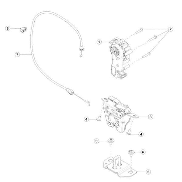 Bakluckelås för Tesla Model S 2012-2021 - Stängningsaktuator 1003549-00-D black