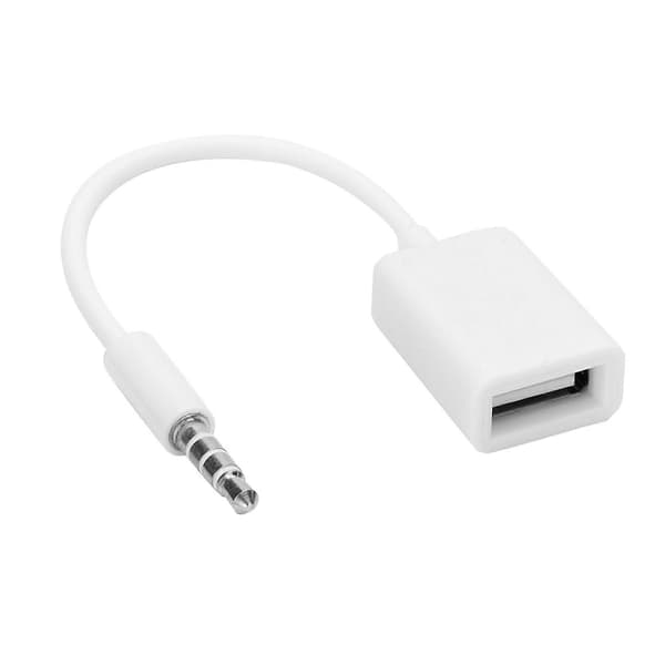 3,5 mm hanstik til USB hun AUX lydkabel konverter adapterledning