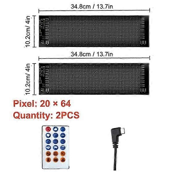 Forrude LED-display, 2-delt sæt, Bluetooth-kontrol med flere tilstande