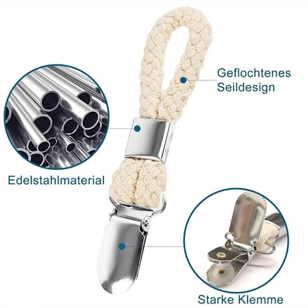 4 stk Håndkleklips Håndkleholder HVIT white