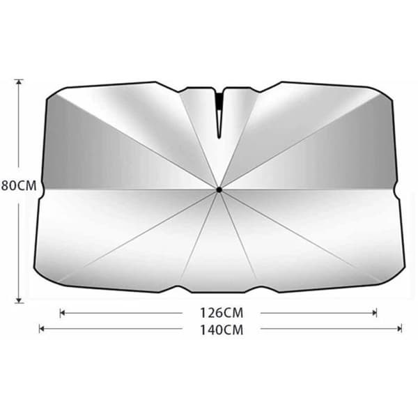 Bil solskærm - Universal - UV-beskyttelse - Varmeisolering - Sammenfoldelig - Hurtig installation