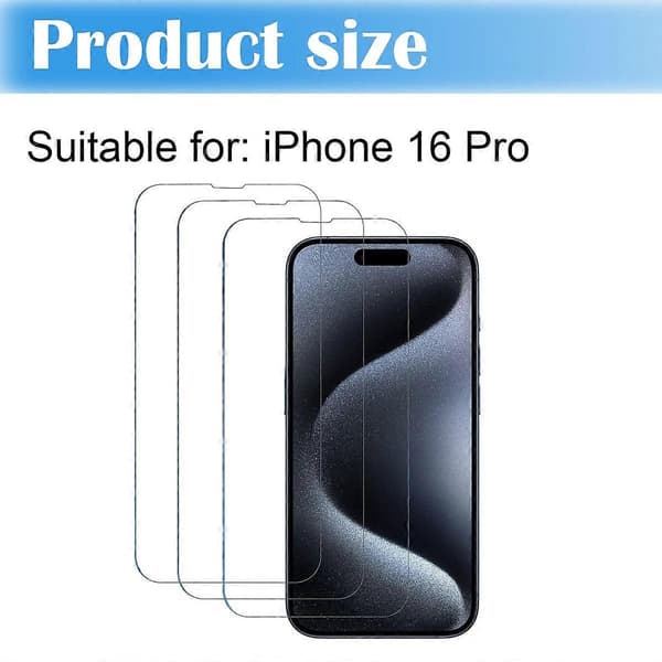 3-pack iPhone 16 Pro Härdat Glas - Skärmskydd Transparent iPhone 16 Pro style4722