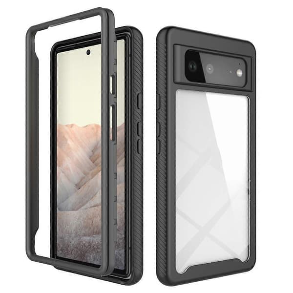 Til Google Pixel 6 Starry Sky Solid Color Series Stødsikkert PC + TPU Cover Black