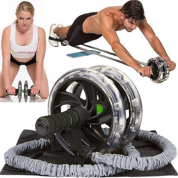 [KK] Multifunktionell rullrep maghjul nybörjare använder träningsutrustning set 3 i 1 Pull Rope   Belly Wheel   Mat