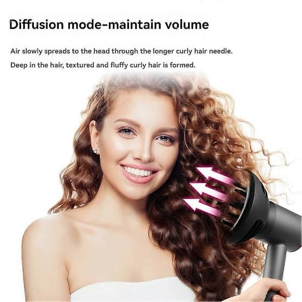 Diffuser-tilbehør til hårtørrer HD16 Wave+Curl Dobbeltformål Diffuser Stylingdyse Stylingværktøjssæt A Black&gray