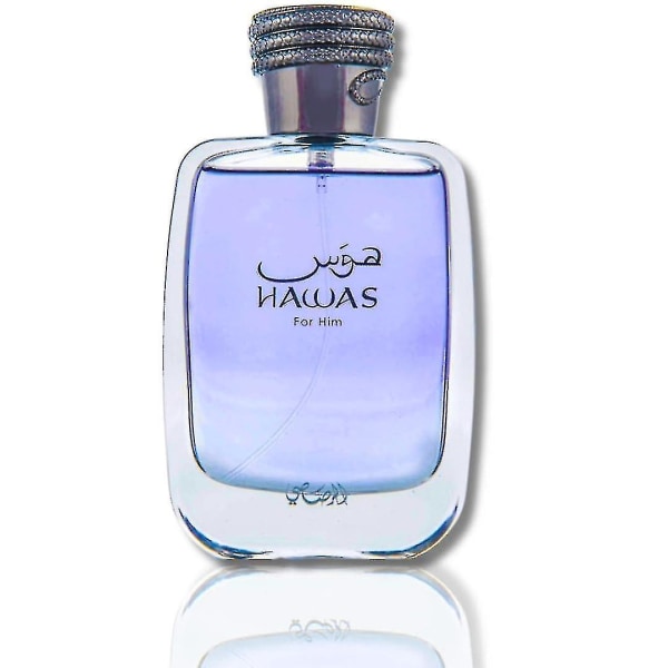 HAWAS FOR HIM Eau De Parfum 100ML (3,4 OZ), Långvarig Pour Homme Spray, Aquatic Scent Designad för att förkroppsliga Masculi