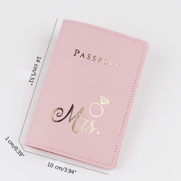 Enkelt cover resepasshållare plånbok present PU case cover unisex Ljusrosa Light pink