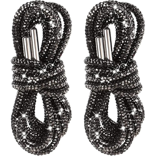 Pakke med Rhinestone Glitter Rope Lace Runde Snørebånd, Glitrende Diamant Lace, Bling Bling Skinnende Runde Snørebånd, 140cm