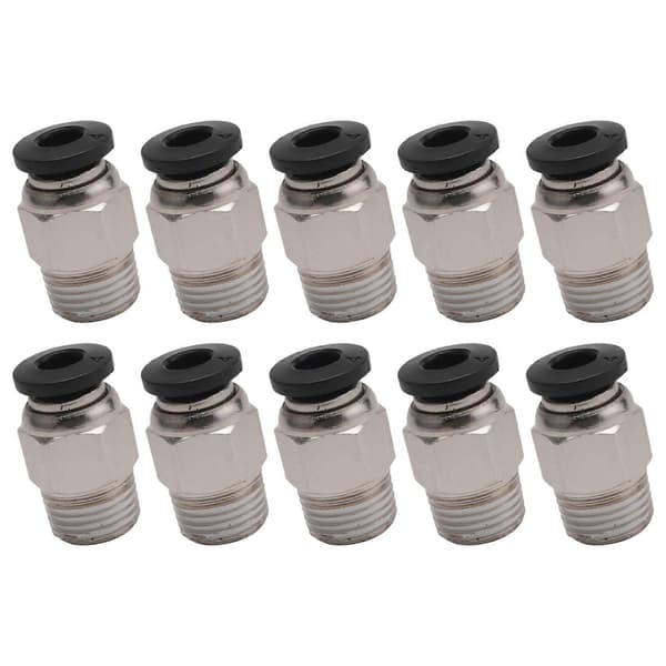 Pc4-M10 Han Lige Pneumatisk Pefe Rør Push Til -V6 Fitting Stik Bowden Ekstruder 3D Printer silver