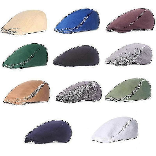Mjuk bomullsberet unisex retrohatt för män och kvinnor Beige