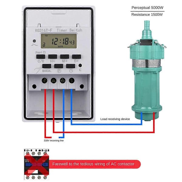 Automatisk digital timerkontakt relæ programmerbar timer controller med udendørs vandtæt boks 220V As Shown