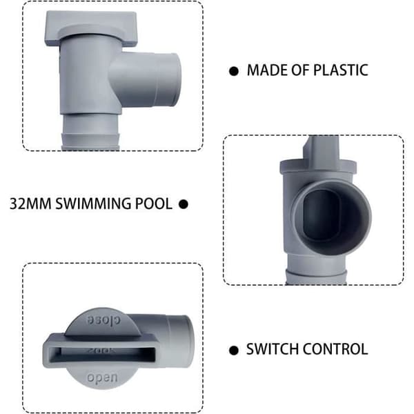 Poolventil - PVC - 32 mm - 2 st - Robust och hållbar - Exakt flödeskontroll