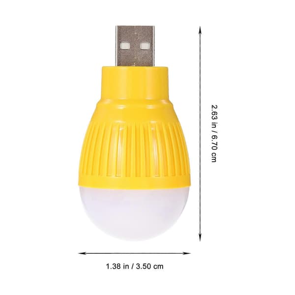 LED Mini Lys USB Små Lamper til Hjemmebrug Nødbelysning 4 Stk Gul