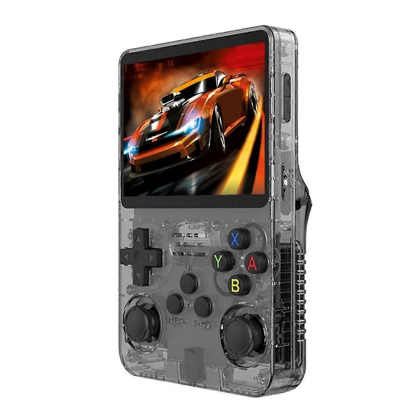 R36S Retro Kannettava Videopelikonsoli Linux-järjestelmä 3,5 tuuman IPS-näyttö Kannettava taskuvideosoitin 128GB Pelit- Black
