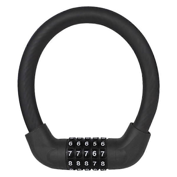 MTB-pyörän vaijerilukot 5-numeroinen koodi Pyörän moottoripyörän turvayhdistelmälukko Black 17.2x400mm