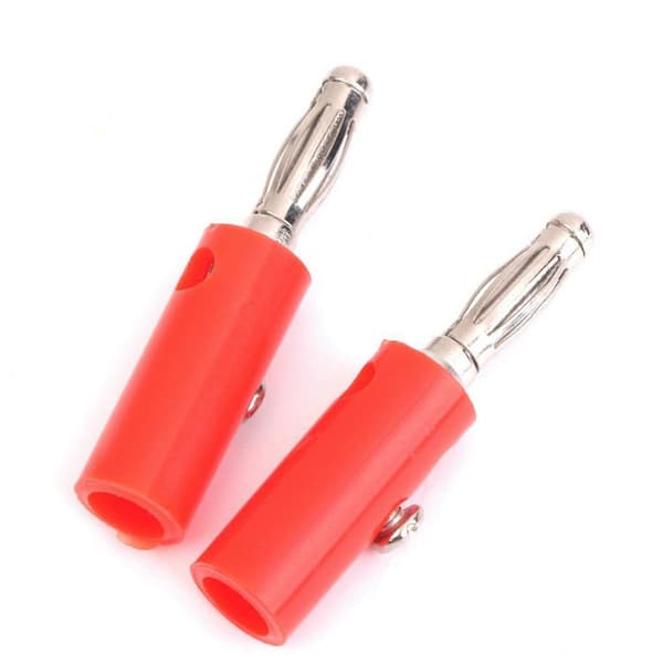 4 mm isolerede bananstik, 50 stk. rød + sort Red& black