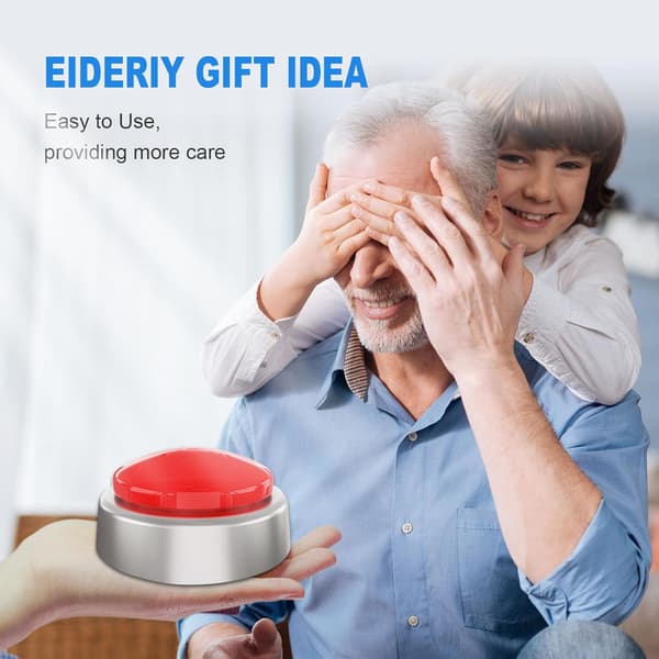 [KK]Large Talking Buon Clock, Talking Alarm Clock Compatible with Blind, Elderly or Visually Impaired - Displays Time, Date and Day (Red and Silver)[mo]