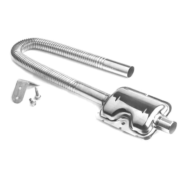 Parkeringsvarmer Eksoslyddemper i rustfritt stål Slange Spiralgjenge Eksos Skorstein Eksos For 12/24V As Shown