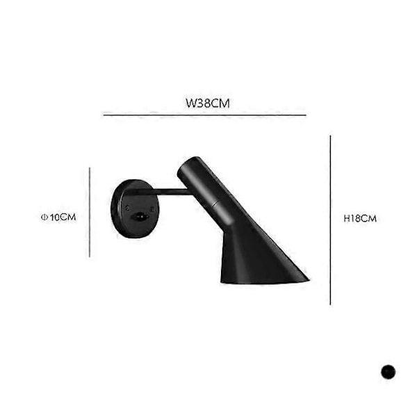 Nordisk Minimalistisk Aj Væglampe Soveværelse Stue Sengelampe Retro Sort Jern Gang Trappeopgang Væglampe Black