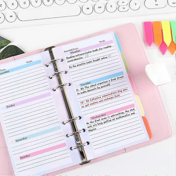 [KK] A6 Budget Planner Refill 82 ark Månedlig Planner Notesblok 6 huller til A6 Ringbind