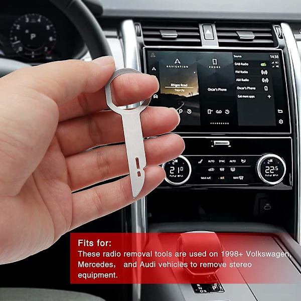 10 stk Bilradio Fjerning Nøkkel, Bilradio Utgivelse Brakett for 6000 CD, Sony 6 Disc Fasade Skuffe, Bilradio Ekstraksjonsnøkkel Kompatibel med Ford Focus