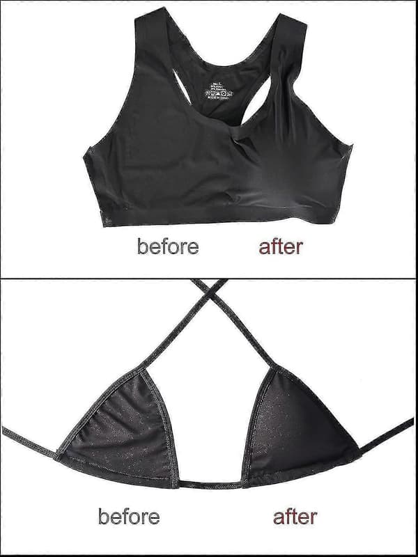 Bikini-indlæg til bh, push-up-indlæg, 3 farver, trekantet form, sort
