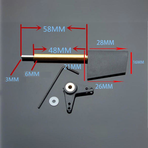 Styrroder med Servoarm för RC Speedbåt Tillbehör DIY 28mm