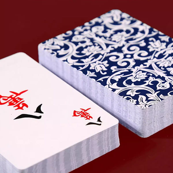Bærbar Mahjong Papirkort Legetøj Interessant puslespil brætspil til familiemøder 2 Sets